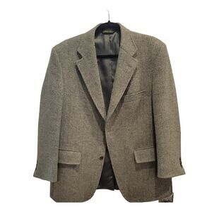 J Press Blazer Wool Sport Coat Men's Sz 41S Herringbone Tweed Brown
